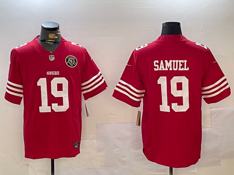 Men San Francisco 49ers #19 Samuel Red three generations 2024 Nike Limited NFL Jersey style 7->->